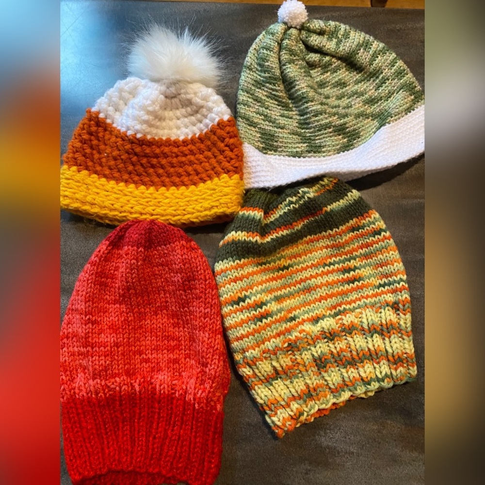 Lot Of 4 Winter Hats Multiple Colors